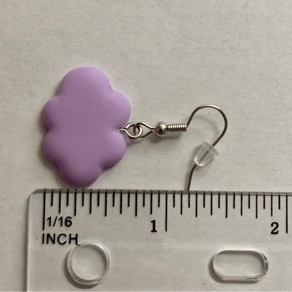 Purple Cloud Drop Earrings - Picture 8 of 8